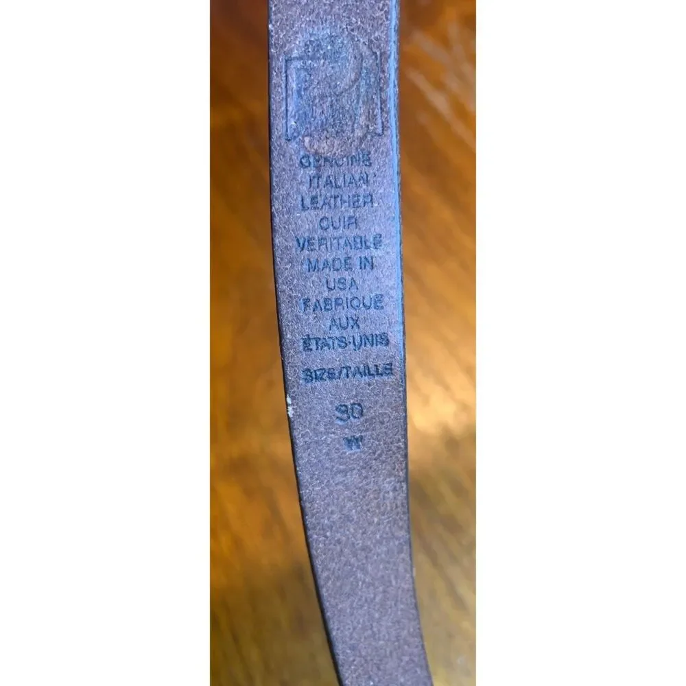 Genuine‎ Italian Leather Narrow Brown Belt Size 29